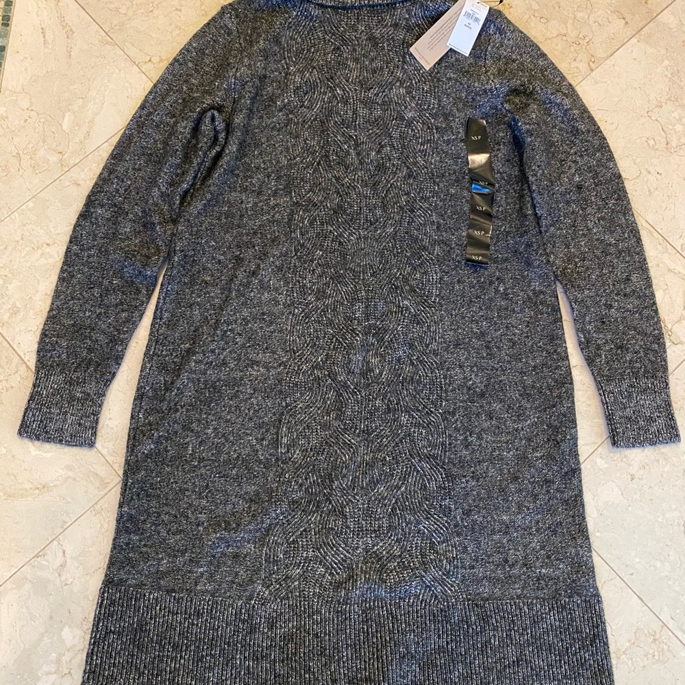 Banana Republic Charcoal Cowl Neck Sweater Dress